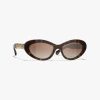 Chanel Cat Eye Sunglasses In Dark Tortoise 