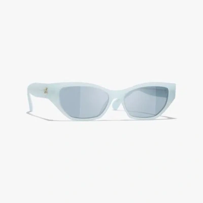Chanel Cat Eye Sunglasses In Light Blue