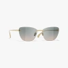 Chanel Cat Eye Sunglasses In Light Gold 