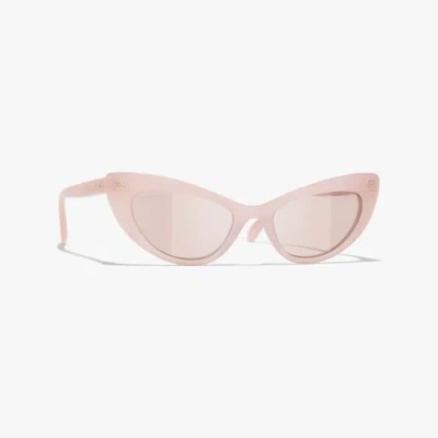 Chanel Cat Eye Sunglasses In Pale Pink