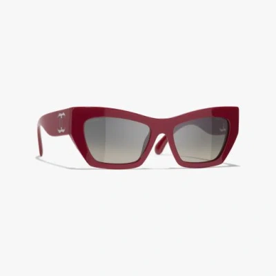 Chanel Cat Eye Sunglasses In Burgundy