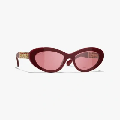 Chanel Cat Eye Sunglasses In Red