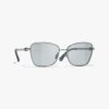 Chanel Cat Eye Sunglasses In Ruthenium 