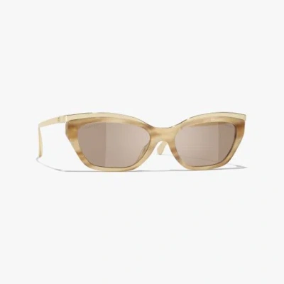 Chanel Cat Eye Sunglasses In Tortoise