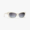 Chanel Cat Eye Sunglasses In White 