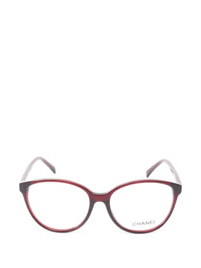 Pre-owned Chanel Cat-eye Frame Glasses In Red