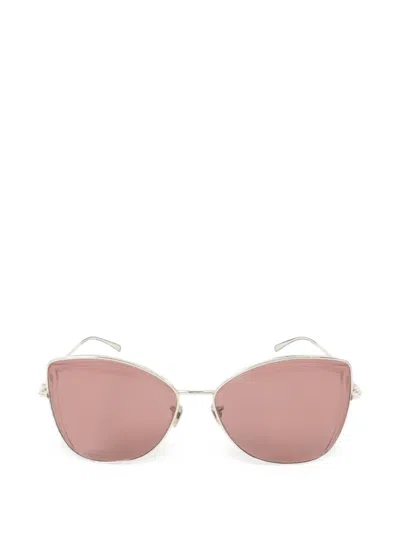 Pre-owned Chanel Cat-eye Frame Sunglasses In Silver