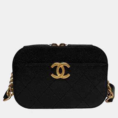 Pre-owned Chanel Caviar Black Affinity Belt Bag Ghw