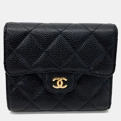 Pre-owned Chanel Caviar Black Wallet