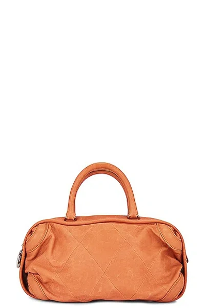 Pre-owned Chanel Quilted Boston Bag In Brown