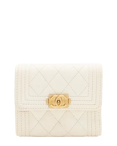 Pre-owned Chanel Caviar Boy Compact Wallet (authentic Pre-loved)