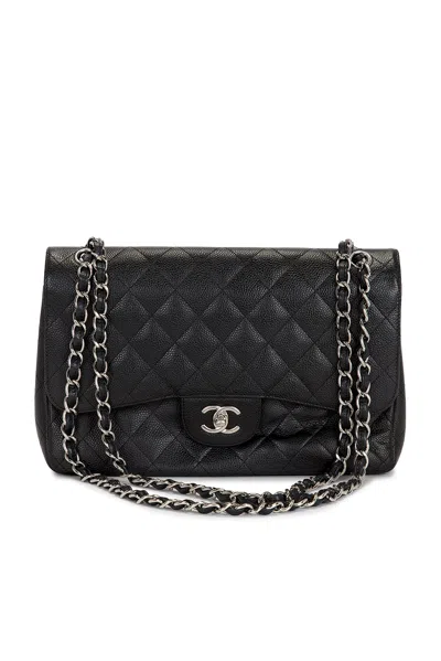 Pre-owned Chanel Caviar Classic Flap Bag In Black