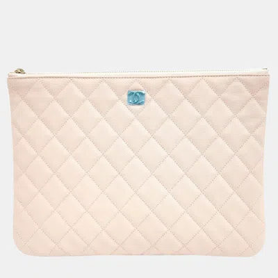 Pre-owned Chanel Caviar Clutch New Medium A82545 Handbag In Pink