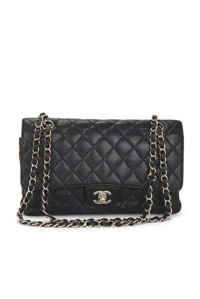 Pre-owned Chanel Caviar Double Flap Bag In Black