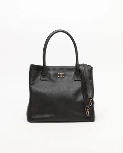 Pre-owned Chanel Caviar Executive Tote Bag In Black