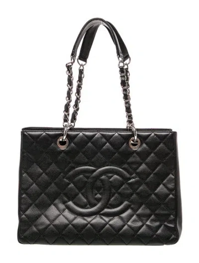 Pre-owned Chanel Caviar Grand Shopping Tote In Black