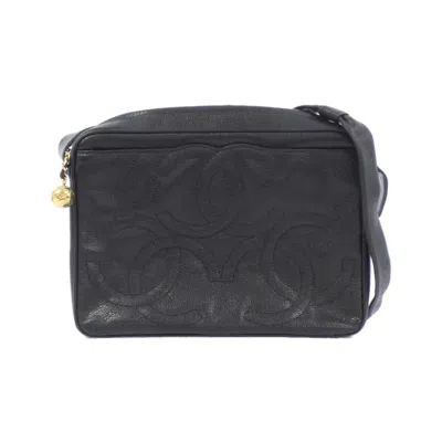 Pre-owned Chanel Caviar Leather Shoulder Bag () In Black