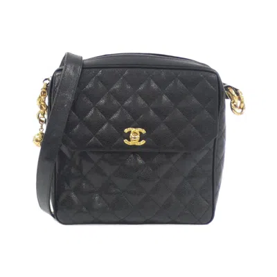 Pre-owned Chanel Caviar Leather Shoulder Bag () In Black