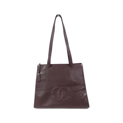 Pre-owned Chanel Caviar Leather Shoulder Bag () In Red