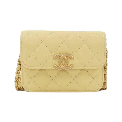 Pre-owned Chanel Caviar Leather Shoulder Bag () In Sand
