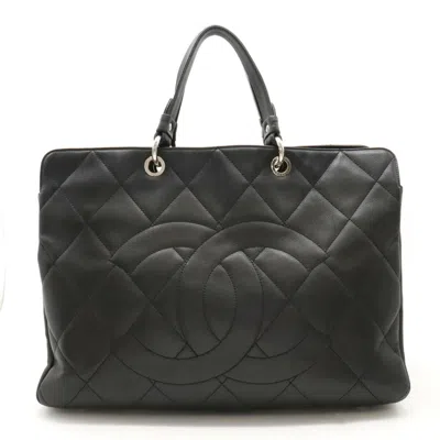 Pre-owned Chanel Caviar Leather Tote Bag () In Black