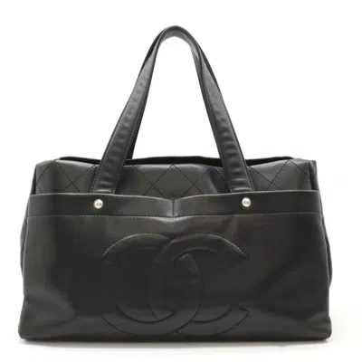 Pre-owned Chanel Caviar Leather Tote Bag () In Black