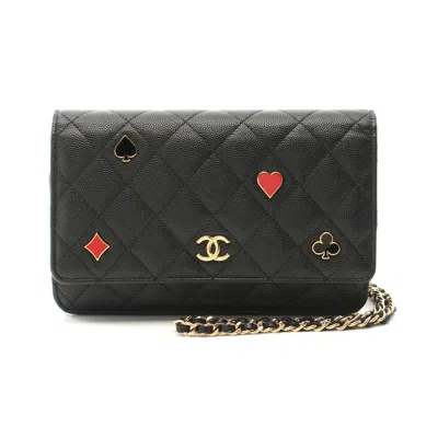 Pre-owned Chanel Caviar Matelasse Shoulder Bag Black