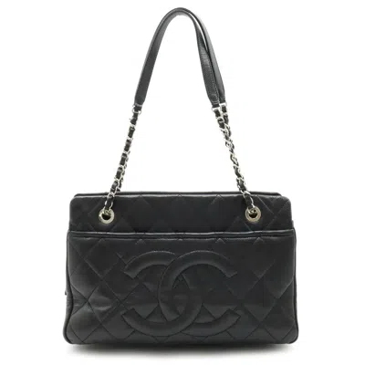 Pre-owned Chanel Caviar Matelasse Tote Bag A67294 In Black