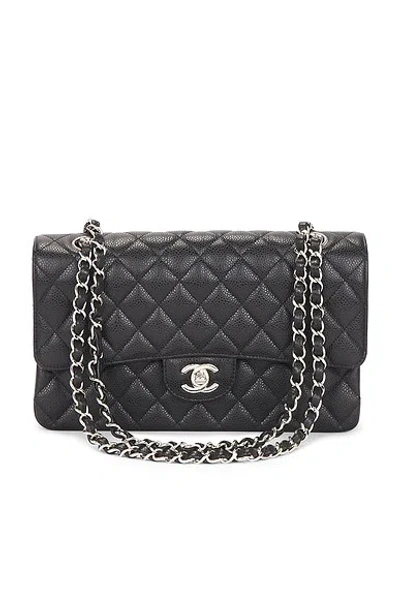 Pre-owned Chanel Caviar Medium Classic Double Flap Bag In Black