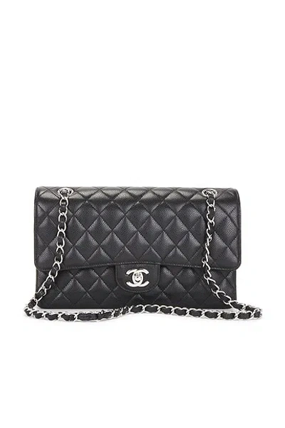 Pre-owned Chanel Caviar Medium Classic Double Flap Bag In Black
