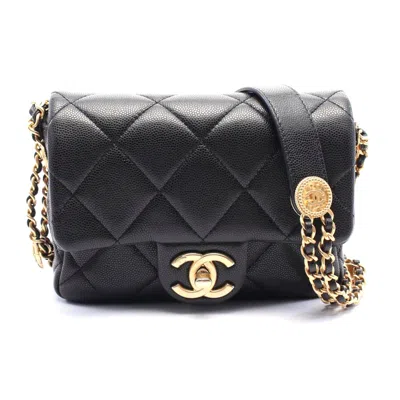 Pre-owned Chanel Caviar Mini Flap Shoulder Bag Black