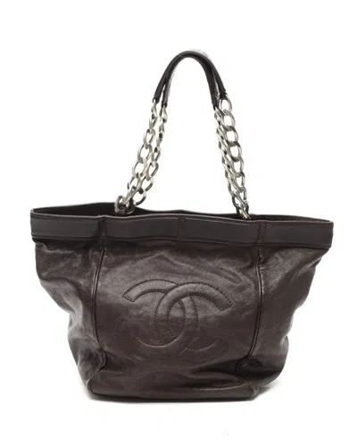 Chanel Caviar Outdoor Ligne Tote Bag In Brown