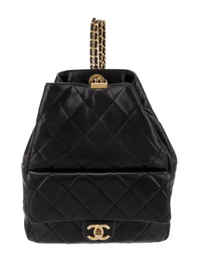 Pre-owned Chanel Caviar Quilted Backpack In Black
