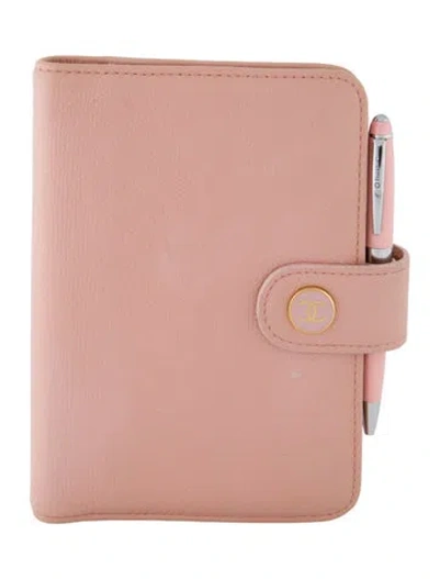 Pre-owned Chanel Caviar Sevruga Agenda Cover In Pink