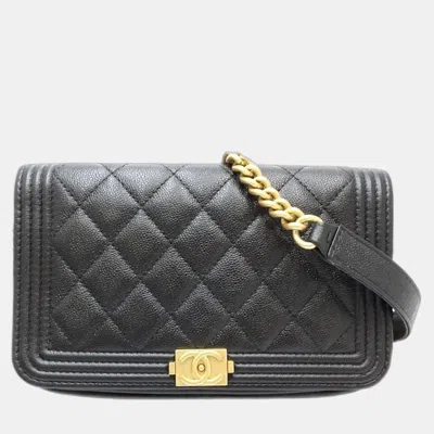 Pre-owned Chanel Caviar Skin Black