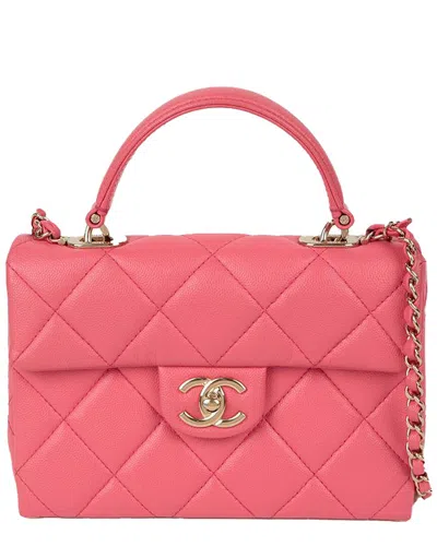 Pre-owned Chanel Caviar Skin Cc Logo Top Handle Tote Shoulder Bag (authentic Pre-loved)