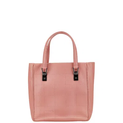 Pre-owned Chanel Caviar Skin Chocobar Tote Bag In Pink