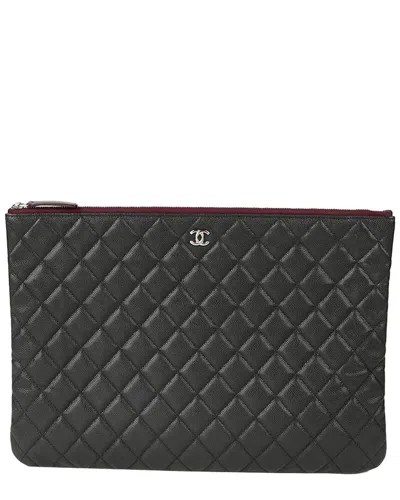 Pre-owned Chanel Caviar Skin Classic Large Clutch (authentic Pre-loved)