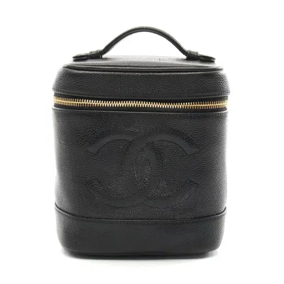 Pre-owned Chanel Caviar Skin Coco Mark Handbag In Black