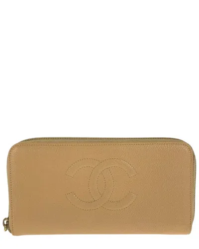 Pre-owned Chanel Caviar Skin Coco Mark Long Wallet (authentic Pre-loved)