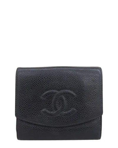 Pre-owned Chanel Caviar Skin Coco Mark Wallet (authentic Pre-loved)