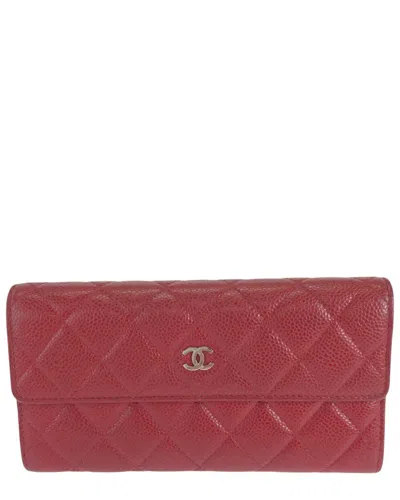 Pre-owned Chanel Caviar Skin Matelassé Long Wallet (authentic Pre-loved)