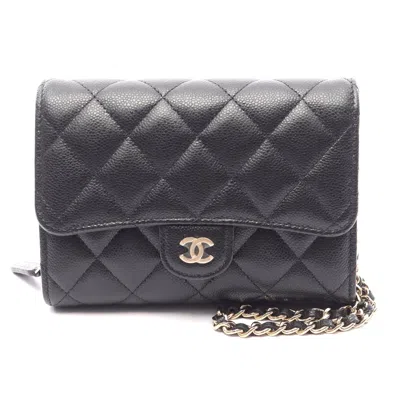 Pre-owned Chanel Caviar Skin Matelasse Shoulder Bag Black