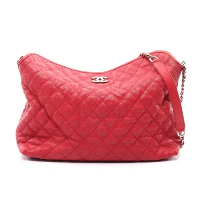 Pre-owned Chanel Caviar Skin Matelasse Shoulder Bag Red
