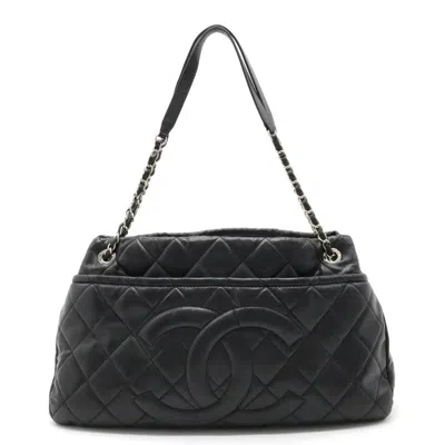 Pre-owned Chanel Caviar Skin Matelasse Tote Bag A67292 In Black