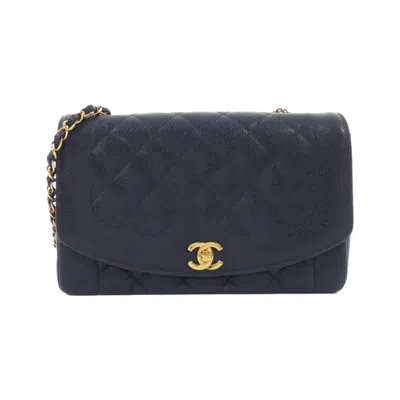 Pre-owned Chanel Caviar Skin Navy Caviar Leather Shoulder Bag ()