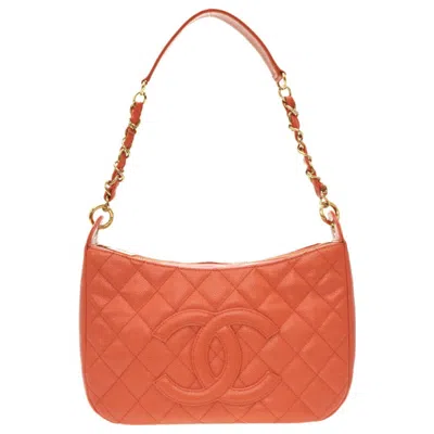 Pre-owned Chanel Caviar Skin Salmon Pink Caviar Leather Shoulder Bag ()