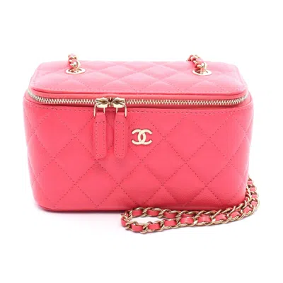 Pre-owned Chanel Caviar Skin Vanity Shoulder Bag Pink