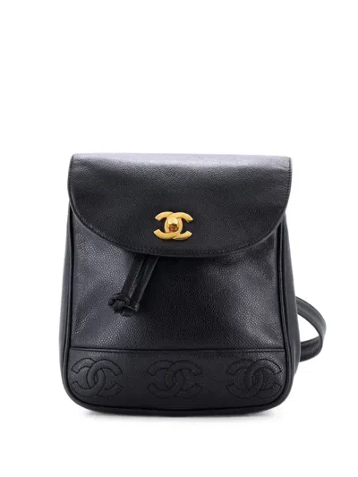 Pre-owned Chanel Caviar Small Backpack In Black