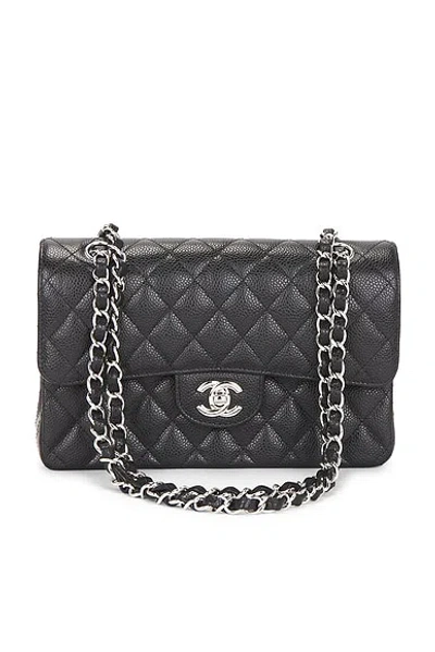 Pre-owned Chanel Caviar Small Classic Double Flap Bag In Black